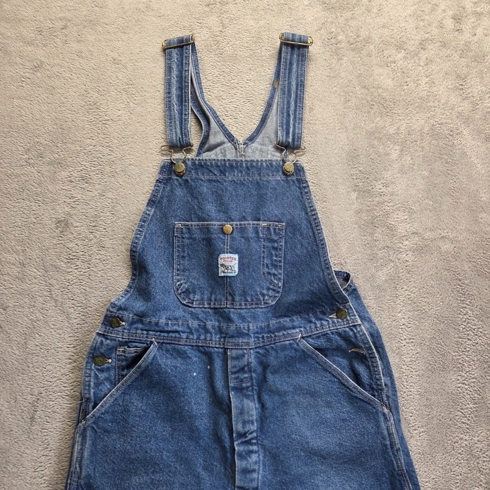 Vintage Pointer Brand Overalls Mens 32X31 Blue Straight Utility Farmer USA Made